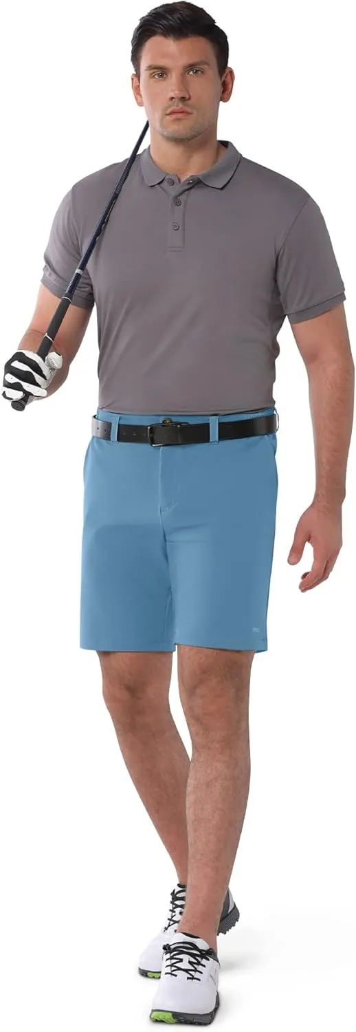 33,000ft Men's Golf Shorts 9" Dry Fit Stretch Golf Short UPF 50  Lightweight Flat Front Golf Shorts with Pockets