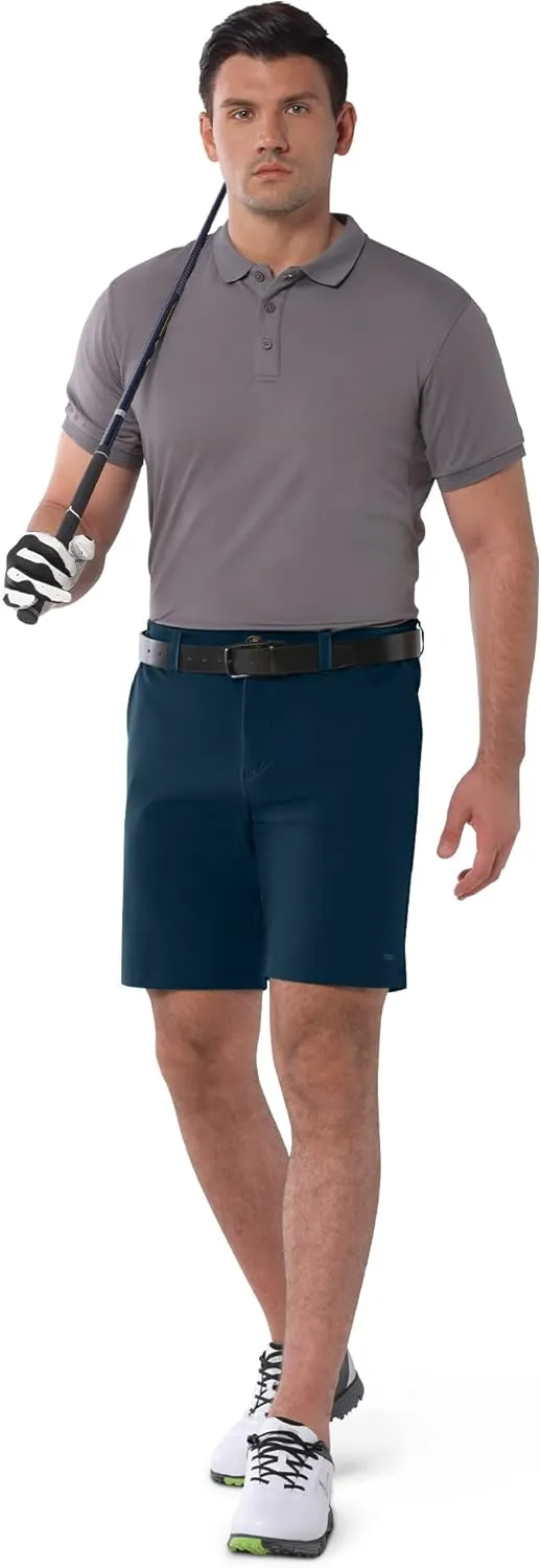 33,000ft Men's Golf Shorts 9" Dry Fit Stretch Golf Short UPF 50  Lightweight Flat Front Golf Shorts with Pockets