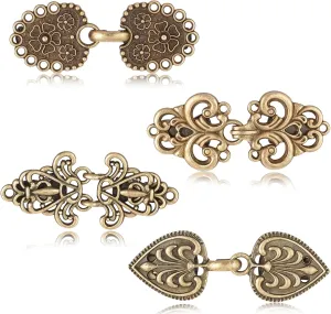 4 Pieces Vintage Dress Clips Back Cinch, Shawl Clips for Women Sweater Clip to Hold Sweater Together Retro Cardigan Clip Shawl Collar Clasp Shawls Pin for Clothing