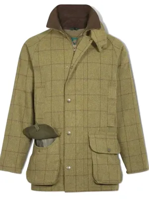 50% OFF - ALAN PAINE Rutland Shooting Coat - Kids Waterproof Tweed - Lichen - Size: Age 11/12 Yrs