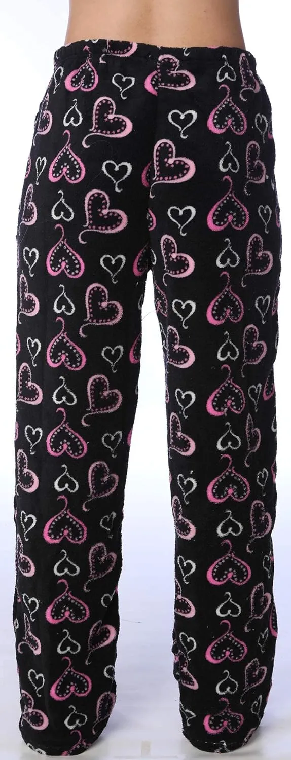 Active Club Womens Valentine Pajama Pants - Valentine PJ Fleece Lounge PJs for Women, Fun Cute Pajama Pants for Women
