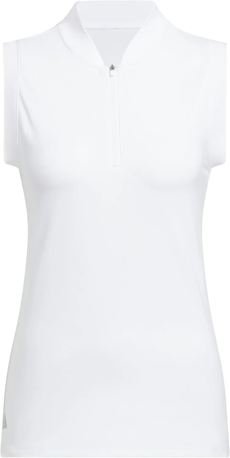 adidas Women's Ultimate365 Quarter-Zip Sleeveless Polo Shirt