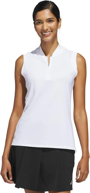 adidas Women's Ultimate365 Quarter-Zip Sleeveless Polo Shirt