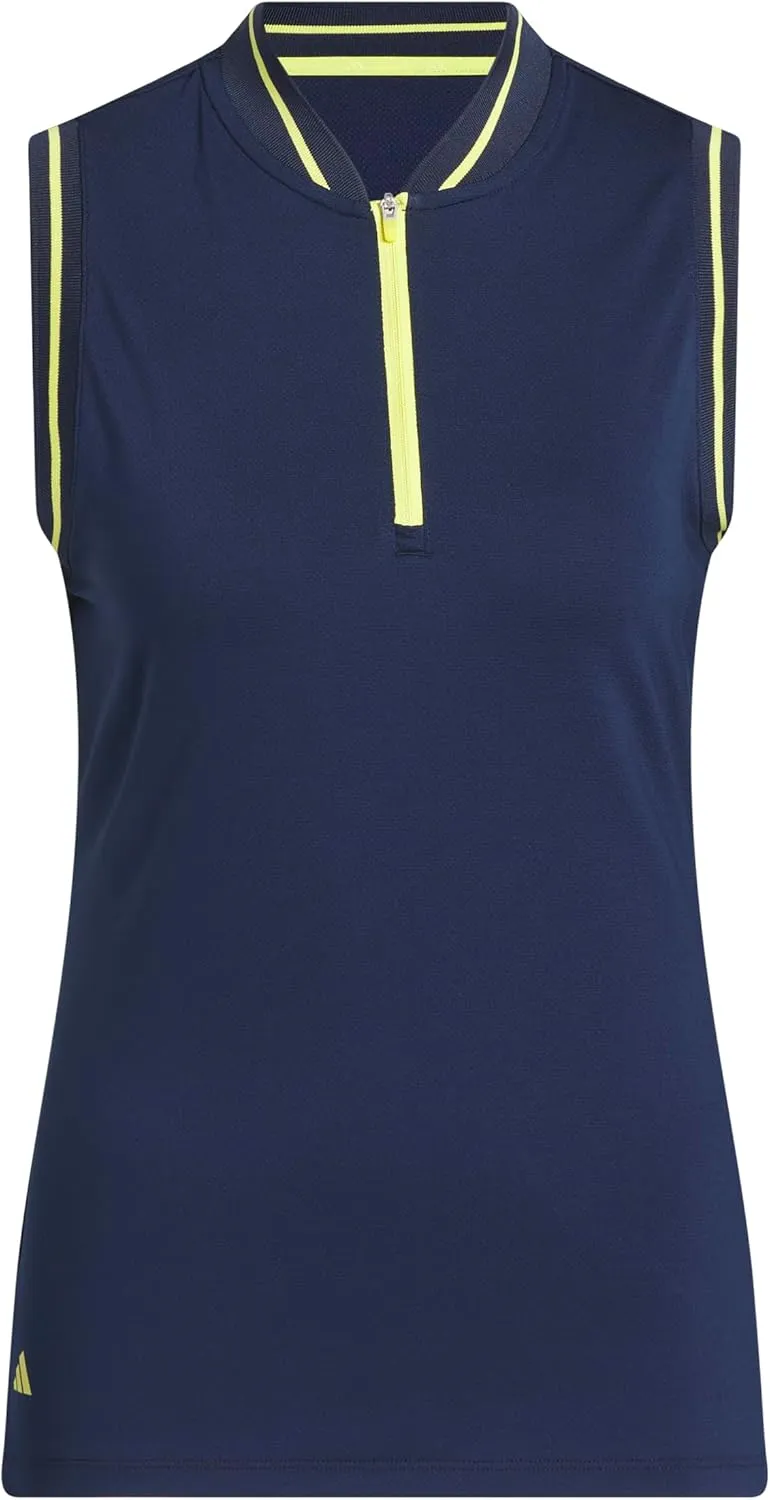 adidas Women's Ultimate365 Quarter-Zip Sleeveless Polo Shirt