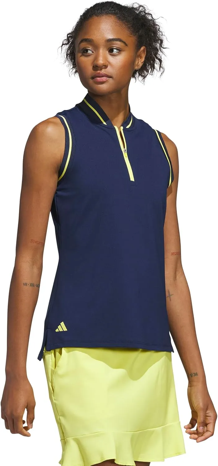adidas Women's Ultimate365 Quarter-Zip Sleeveless Polo Shirt