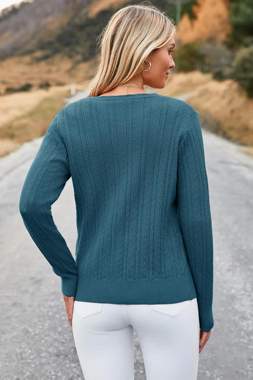 Arach&Cloz Women Sweaters 2025 Spring Ultra-Soft Long Sleeve Business Casual Outfit Crewneck Fashion Top Knit Pullover