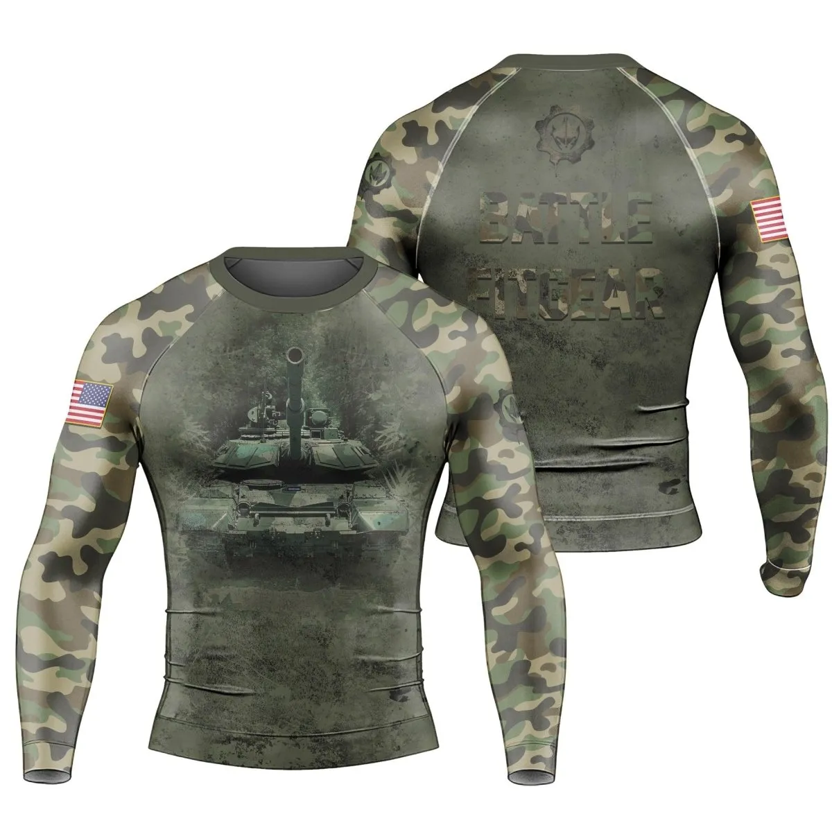 Army Camo Men's Long Sleeve Rash Guard