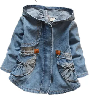 Baby Girls Coat Denim Jackets Clothes Casco Infants Outerwear Girl Hoody Cardigan Trench Coat