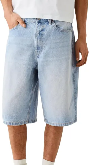 Baggy Jeans Shorts for Men Casual Loose Fit Wide Leg Denim Jorts Y2K Vintage Hip Hop Skateboard Long Jorts Streetwear