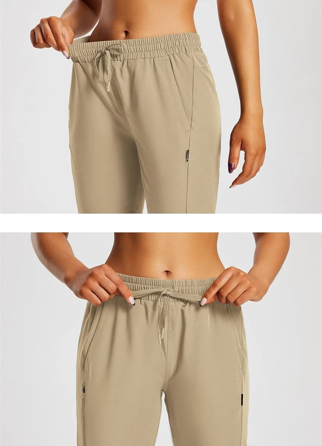 baleaf Women's 15" Long Shorts Below The Knee Capri Hiking Cargo Shorts Lightweight Quick Dry Elastic Waist for Casual