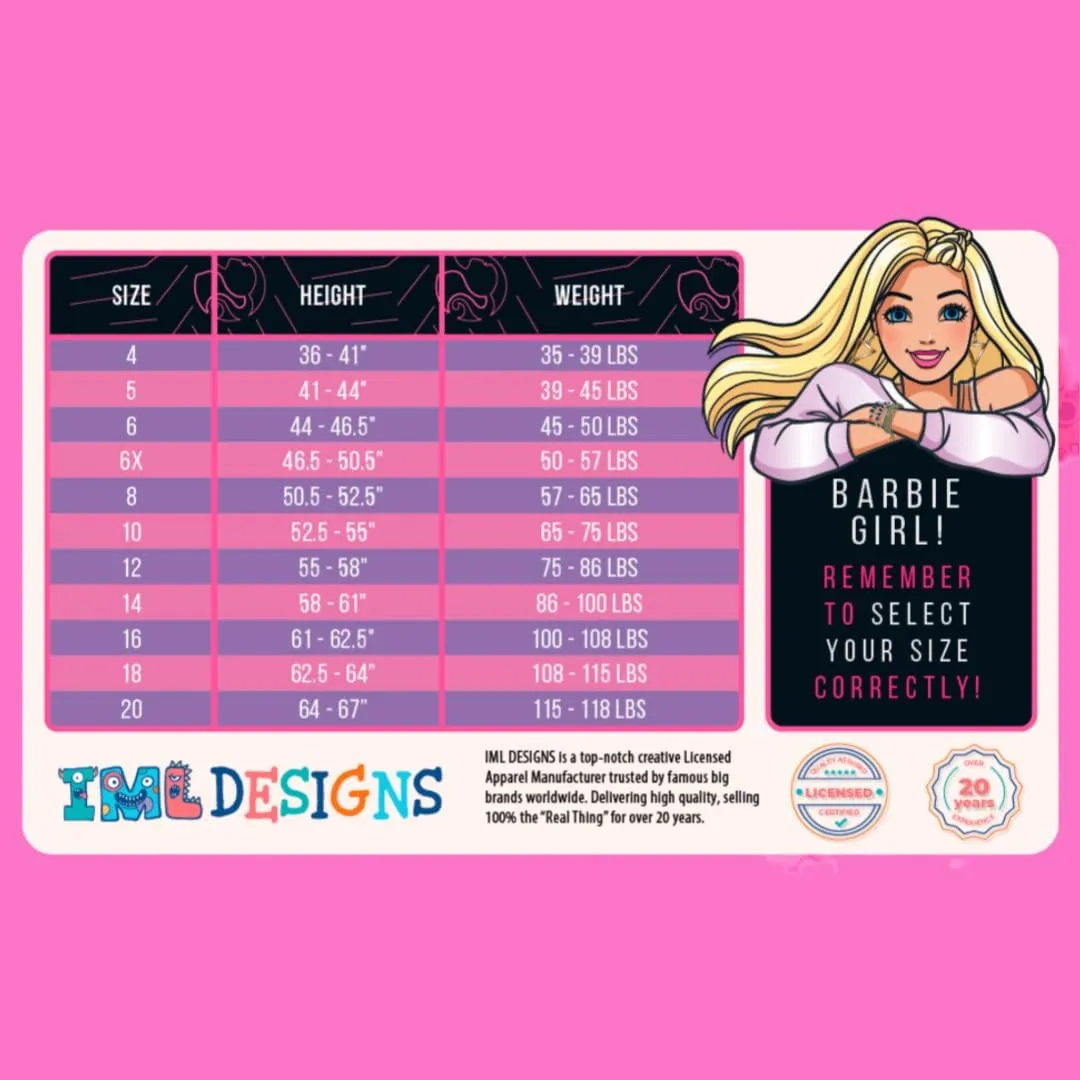 Barbie Girls Bomber Jacket - Zip-Up Varsity Jacket with Girl Power Outerwear