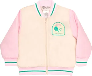 Barbie Girls Bomber Jacket - Zip-Up Varsity Jacket with Girl Power Outerwear