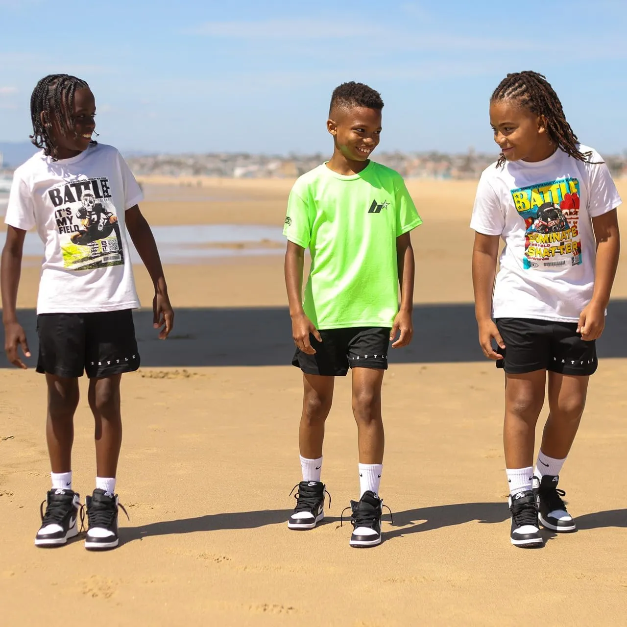 Battle Sports Fly 2.0 Kids Athletic Shorts - Lightweight 6 Inseam Sweat Wicking Drawstring Shorts with Built-in Cell Pocket