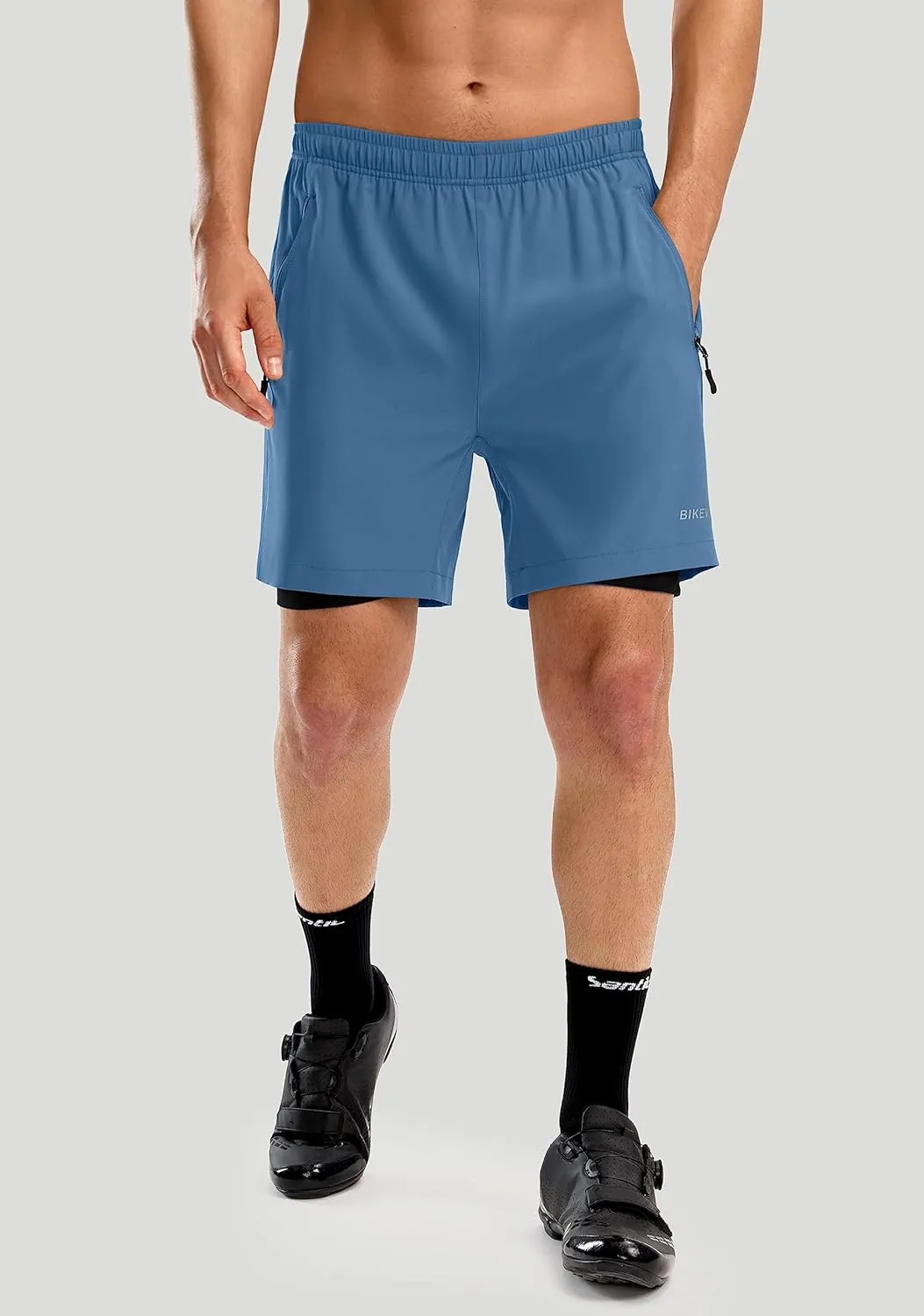 Bikewa Men's Mountain Bike Shorts 3D Padded Loose-fit Riding Biking Cycling Bicycle Biker Shorts for Men Zipper Pockets
