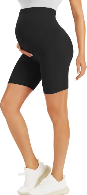 BONVIGOR Maternity Shorts Over The Belly-5" Biker Workout Yoga Active Athletic Pregnancy Short Pants Lounge Pajama