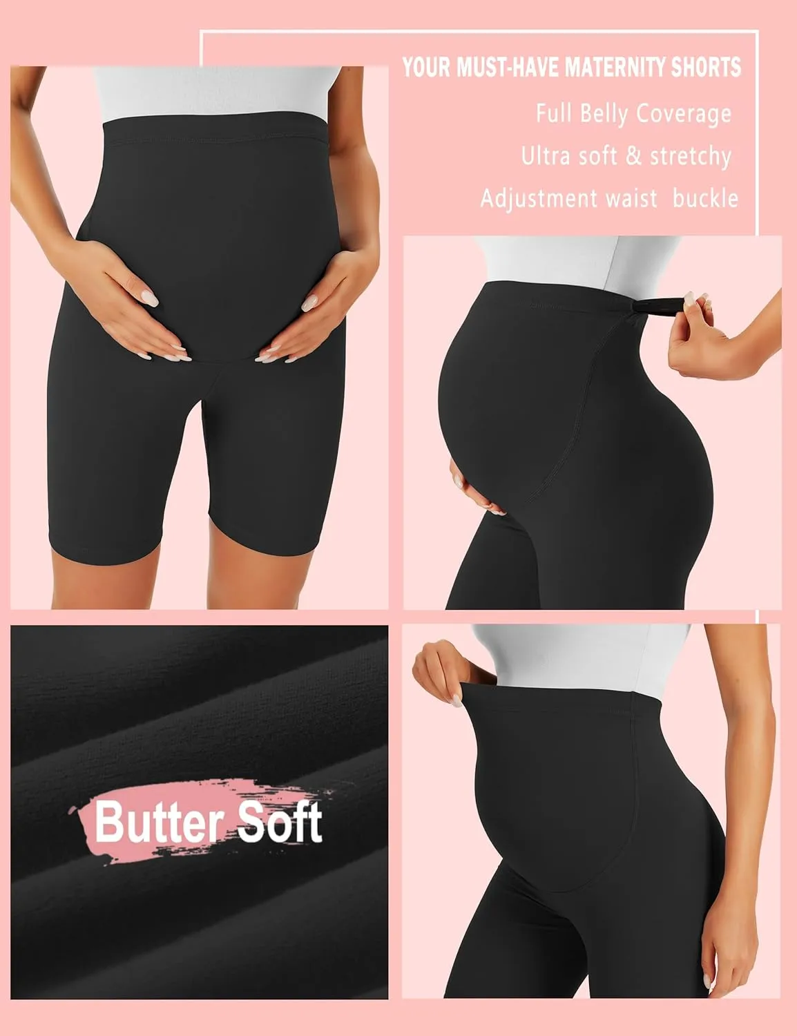 BONVIGOR Maternity Shorts Over The Belly-5" Biker Workout Yoga Active Athletic Pregnancy Short Pants Lounge Pajama