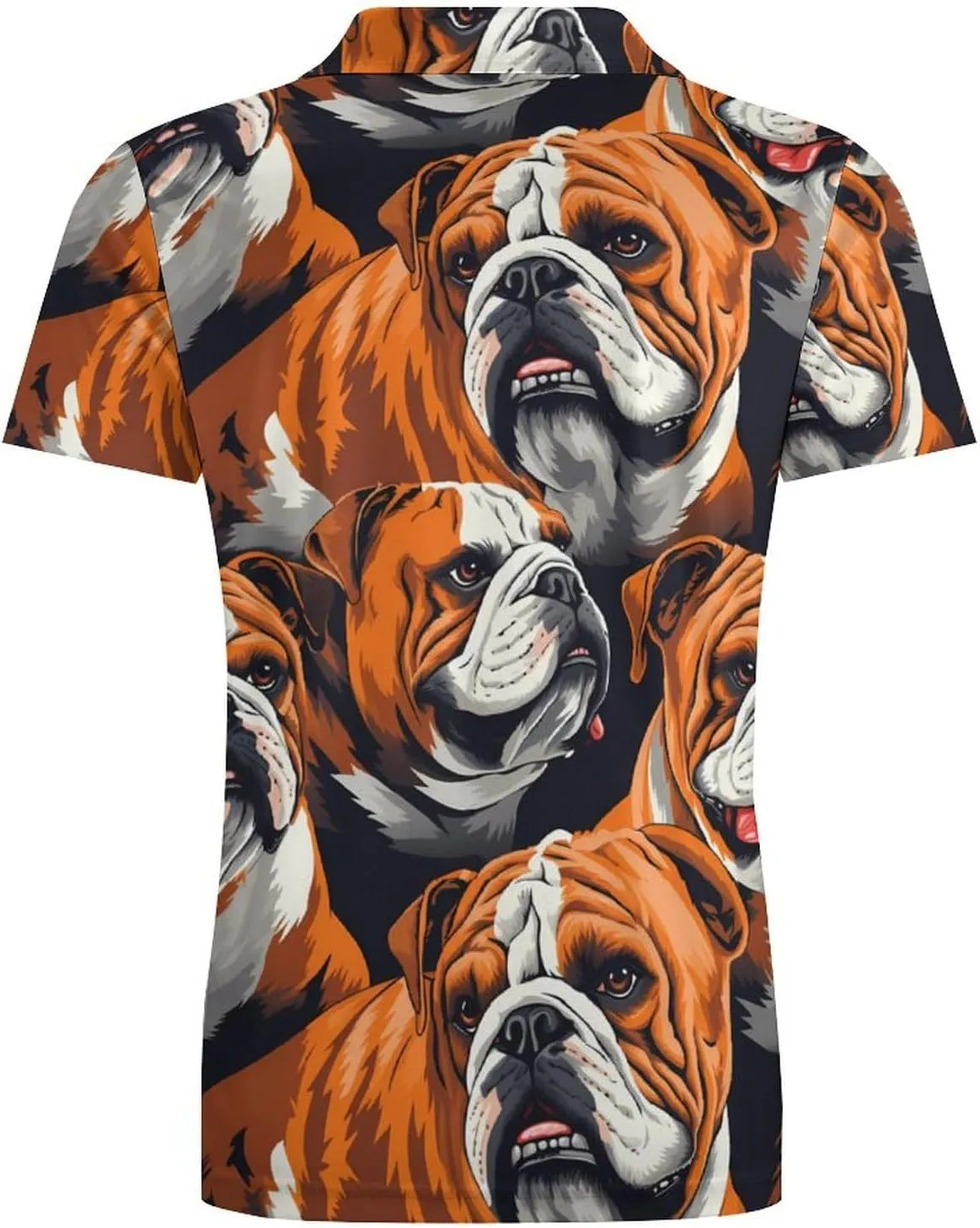 Bulldog Animal Men's Polo Shirt Short Sleeve Casual Athletic Quick Dry Golf T-Shirts