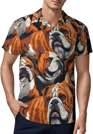 Bulldog Animal Men's Polo Shirt Short Sleeve Casual Athletic Quick Dry Golf T-Shirts