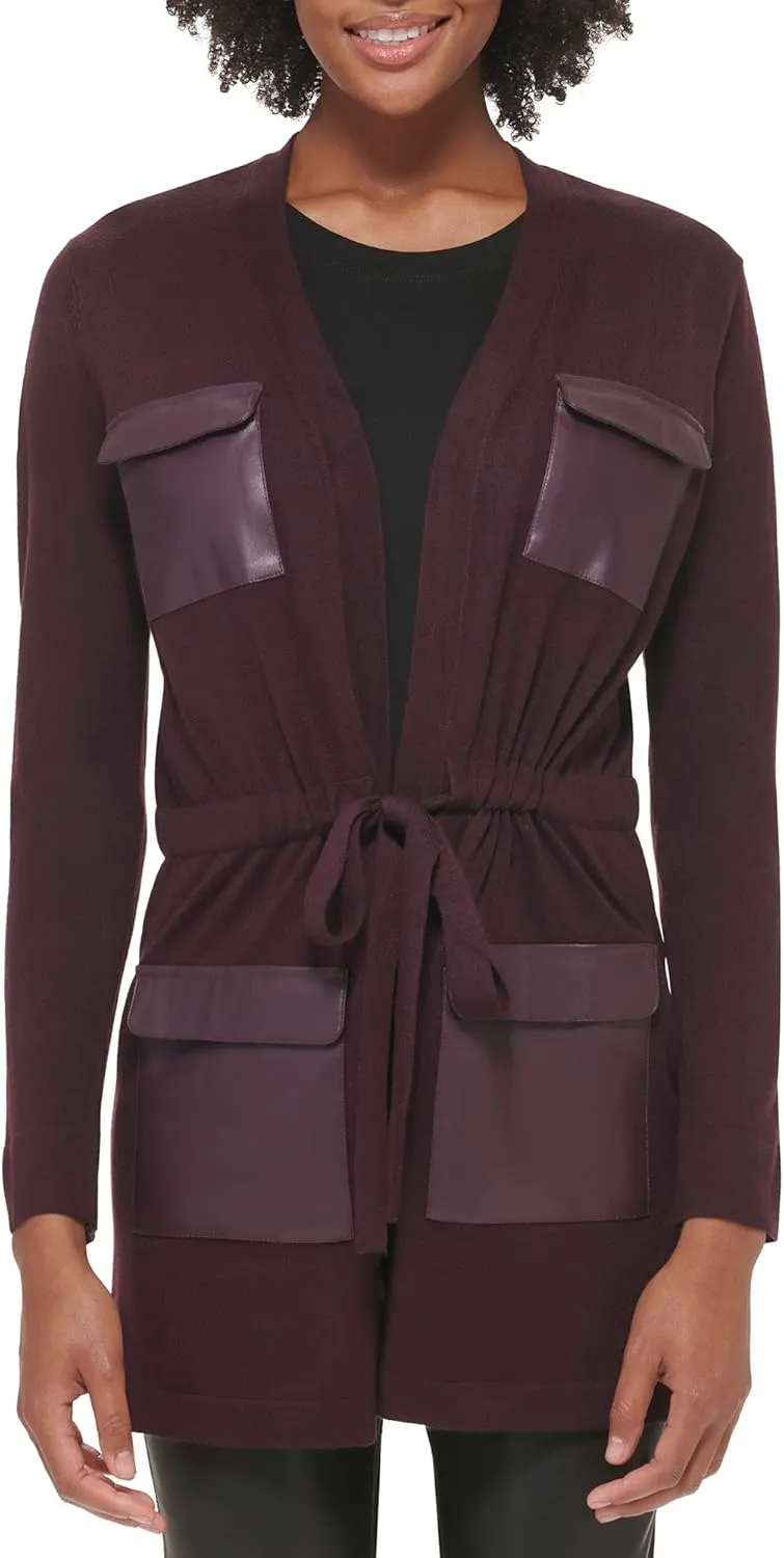 Calvin Klein Women's Sweater Trench Long Acrylic