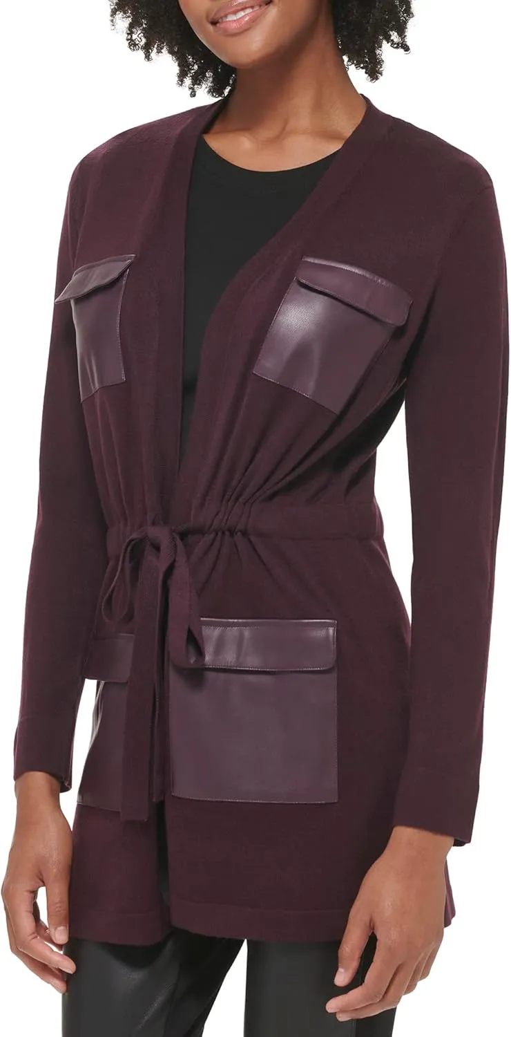 Calvin Klein Women's Sweater Trench Long Acrylic