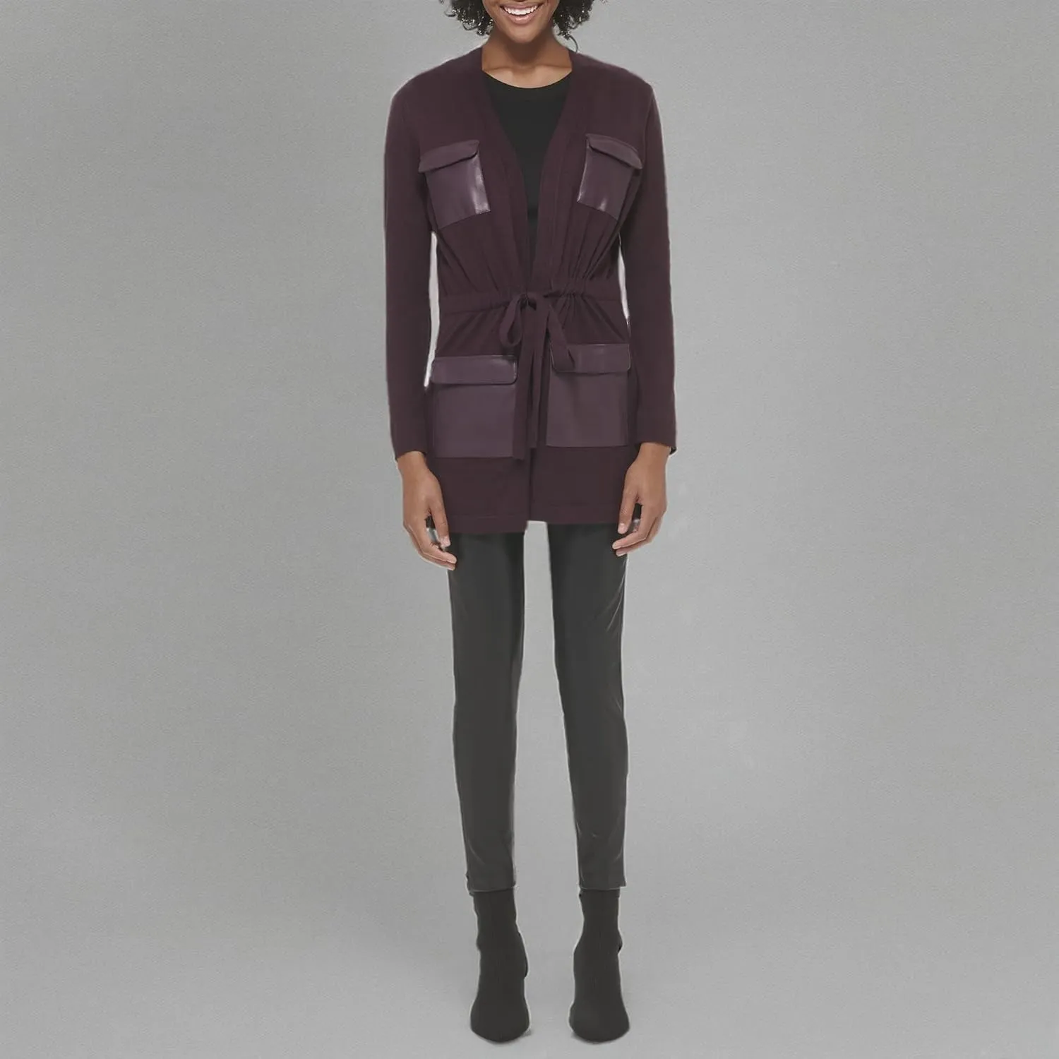 Calvin Klein Women's Sweater Trench Long Acrylic