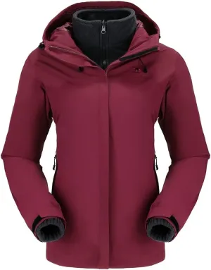 CAMEL CROWN Women's Ski Jacket Waterproof 3 in 1 Winter Coat with Fleece Inner Warm Windproof For Snow Outdoor Hiking