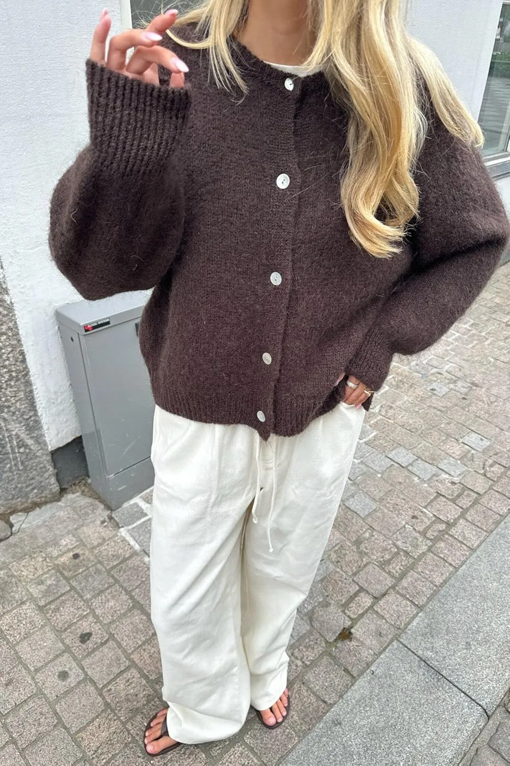 Cardigan Sweaters for Women Y2k Long Sleeve Button Down Knit Cardigans Casual Knit Pullover Fall Outfits Tops