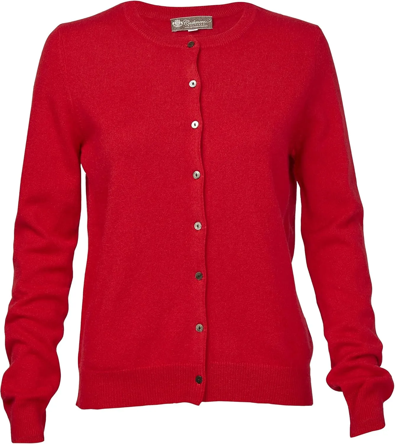 Cashmere Boutique 100% Pure Cashmere Women Cardigan Sweater - Round Neck, Long Sleeve, Button Down, Soft and Warm Sweater
