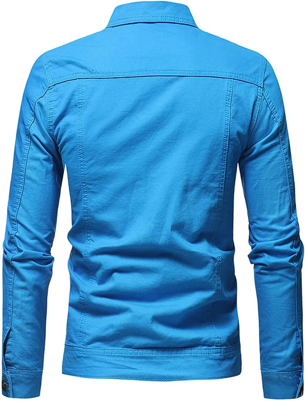 CHARTOU Men's Regular Fit Distressed Long Sleeve Denim Jacket Jean Motor Trucker Coat
