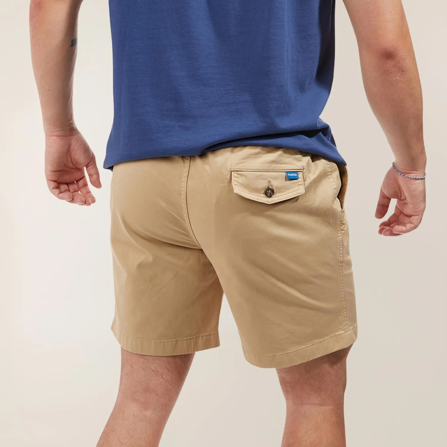 Chubbies Chino Shorts Men 7 Inch - Mens Shorts Casual with Elastic Waistband, Side and Back Pockets, Stretch Cotton Blend