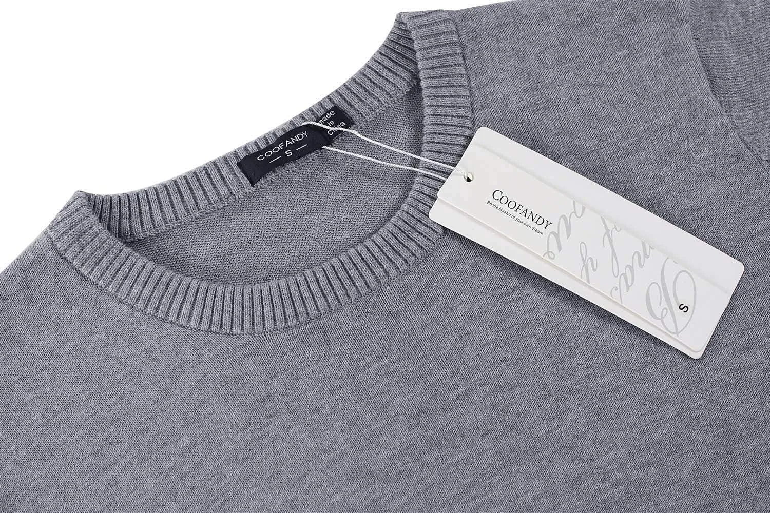COOFANDY Men's Crew Neck Sweater Slim Fit Lightweight Sweatshirts Knitted Pullover for Casual Or Dressy Wear