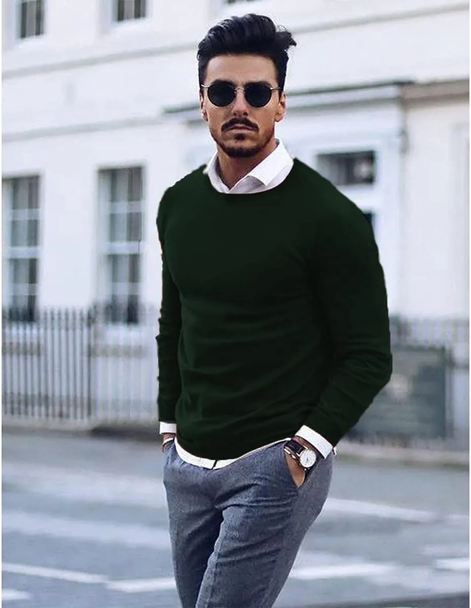 COOFANDY Men's Crew Neck Sweater Slim Fit Lightweight Sweatshirts Knitted Pullover for Casual Or Dressy Wear