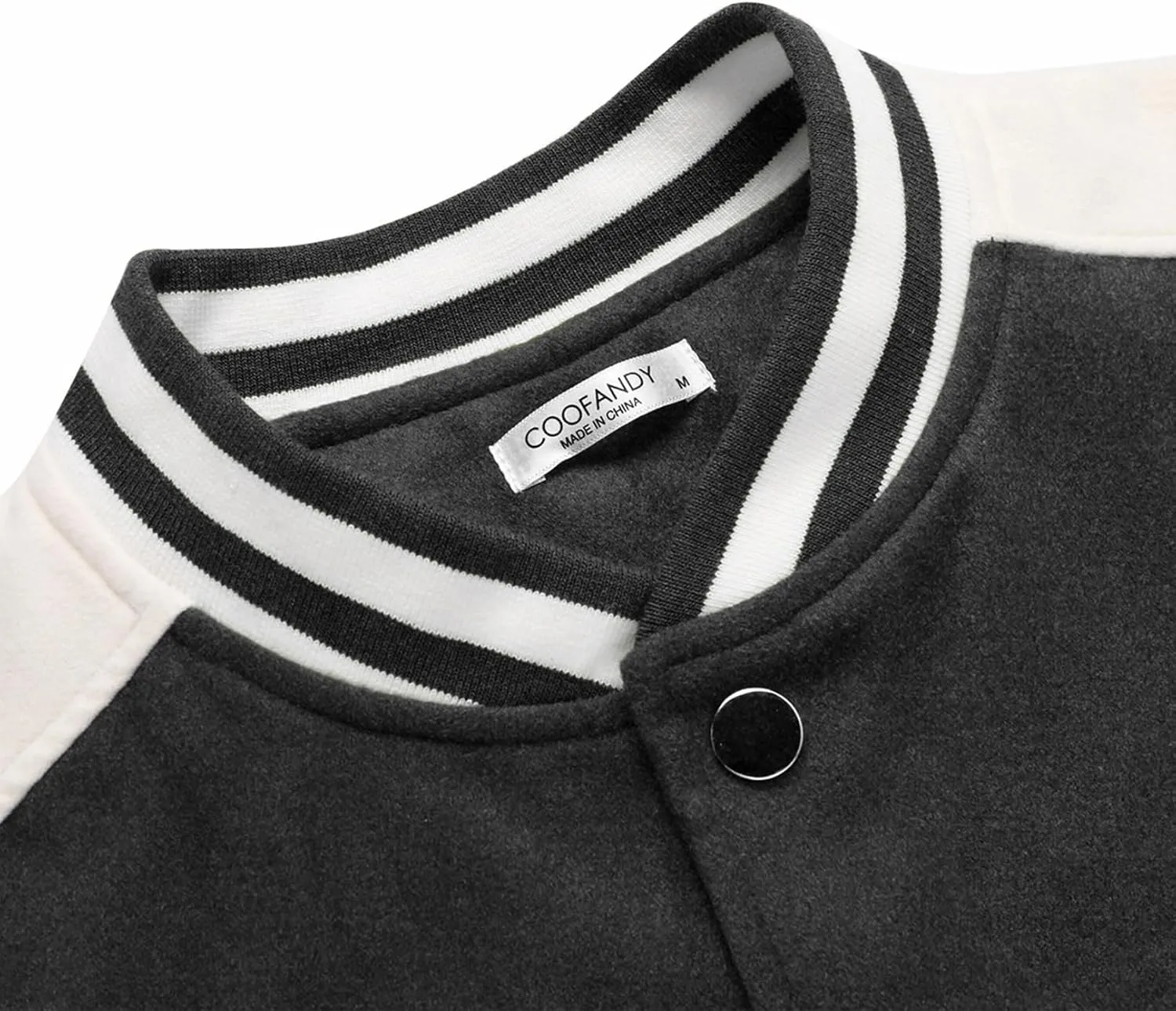 COOFANDY Men's Varsity Jacket Wool Blend Letterman Bomber Jacket Baseball Lightweight Jacket