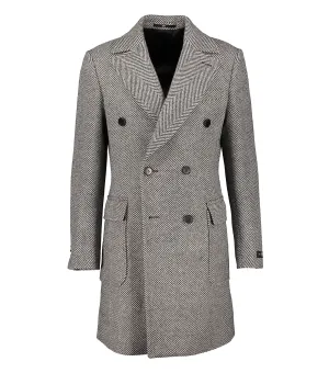 Corleone Herringbone Double-Breasted Polo Coat