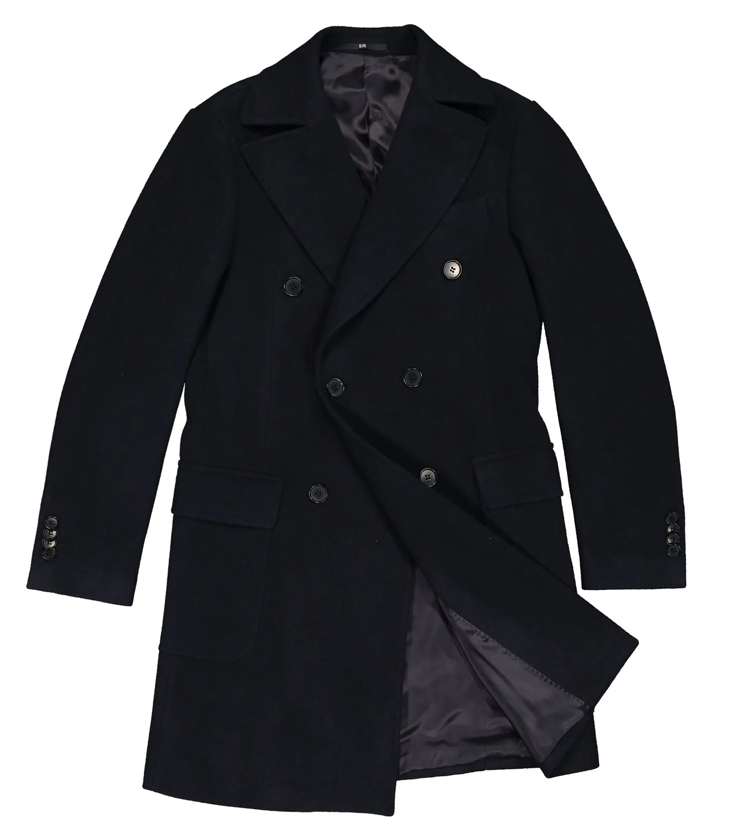Corleone Navy Double-Breasted Polo Coat