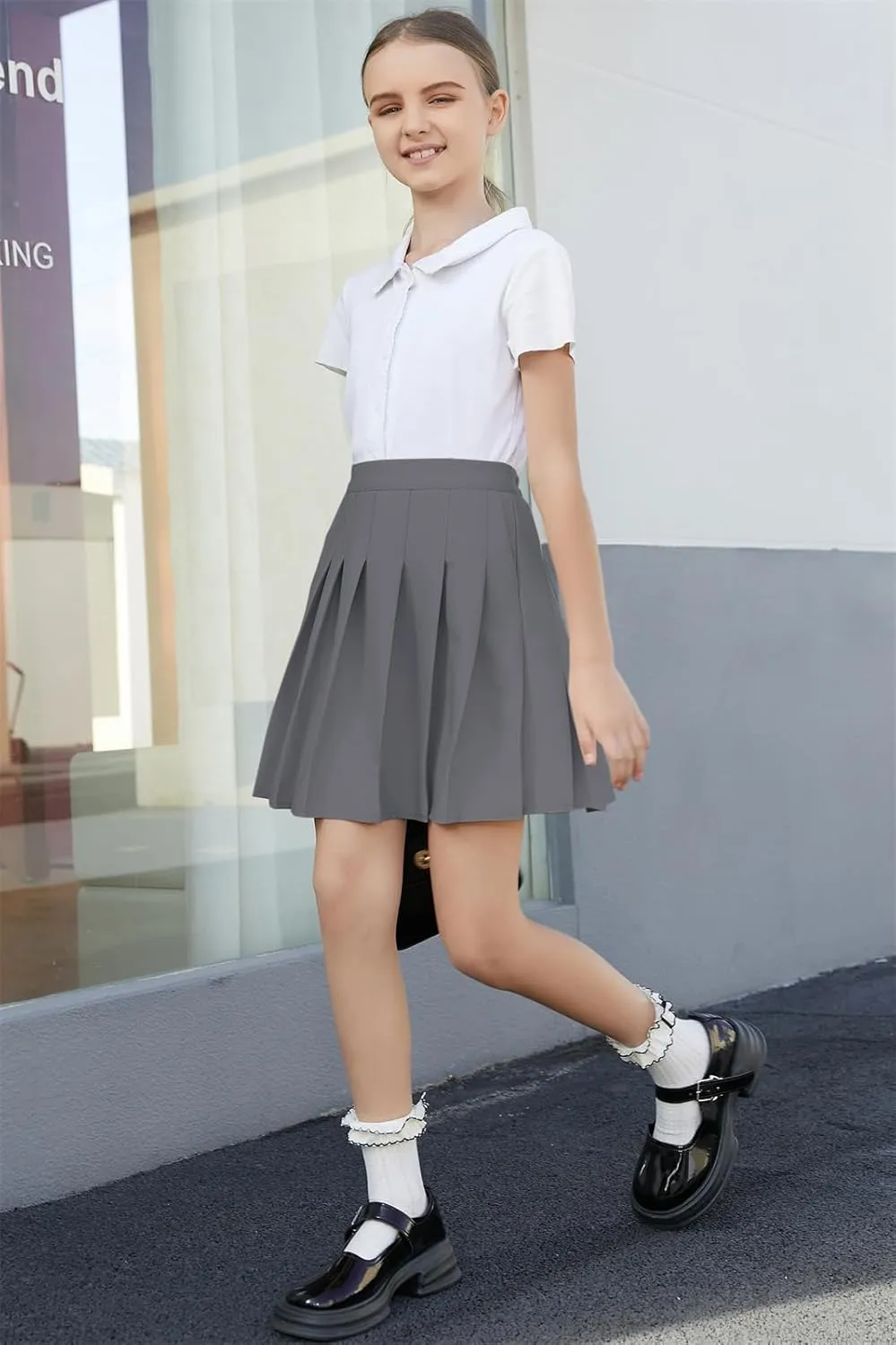 Cromoncent Girls Womens Pleated Mini Skirt Short High Waist School Uniform, 2Years - 4XL