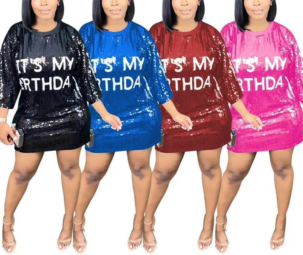 cu4eve Sequin T Shirt Dress for Women, Women's Summer Sparkly Glitter Short Sleeve Midi T-Shirt Dress Plus Size Loose Blouse