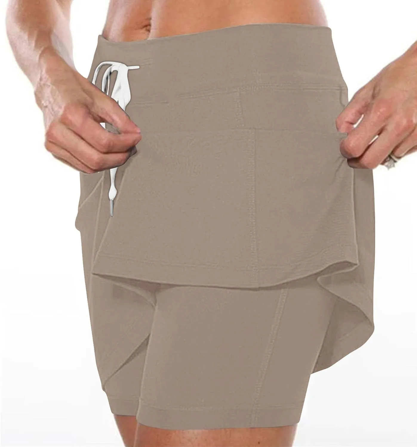 DDAPJ pyju Tennis Skirts for Women Summer Drawstring High Waisted Golf Skorts Running Athletic Skorts for Pickleball Casual