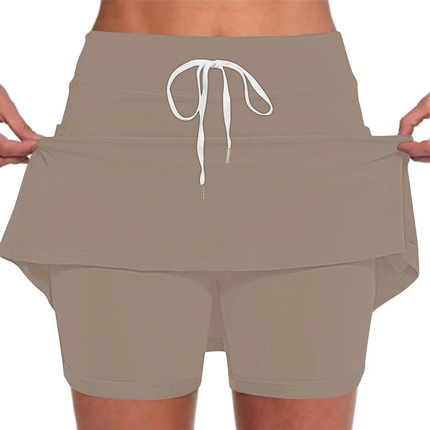 DDAPJ pyju Tennis Skirts for Women Summer Drawstring High Waisted Golf Skorts Running Athletic Skorts for Pickleball Casual