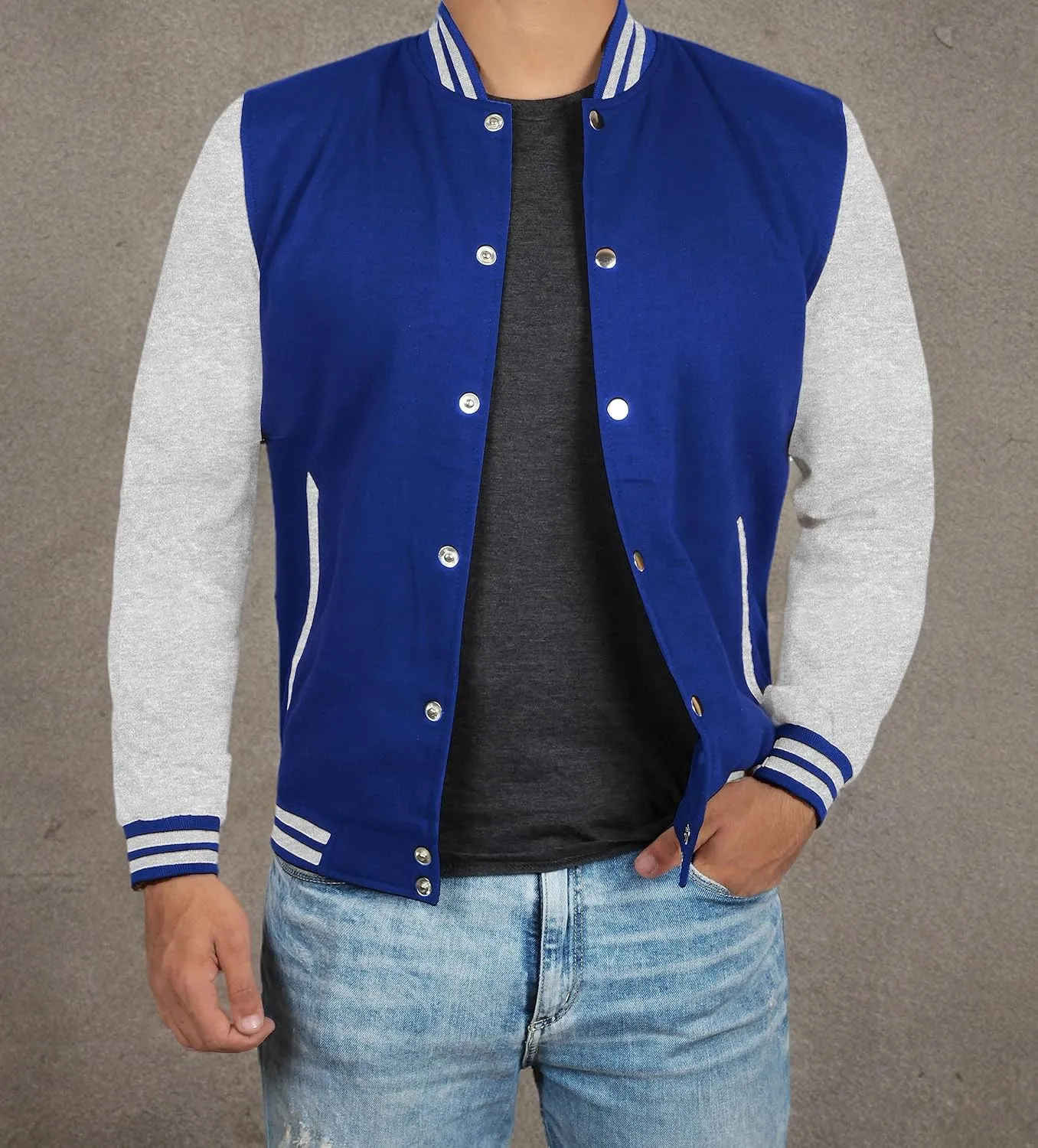Decrum Varsity Jacket Men - High School Letterman Bomber Style Fleece Baseball Jackets For Men