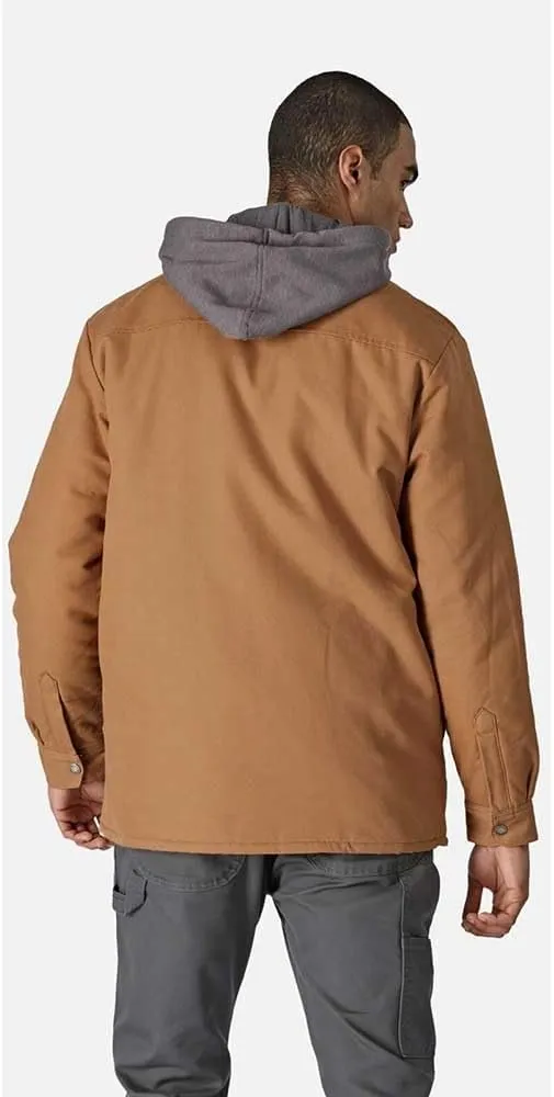 Dickies Men's Fleece Hooded Duck Shirt Jacket with Hydroshield