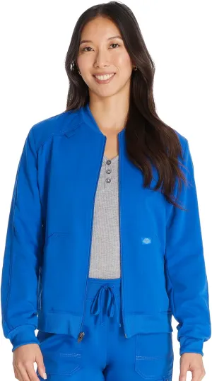 Dickies Women Scrub Jacket Zip Front Warm-Up Rib Knit Collar with 2 Welt Pocket DK365
