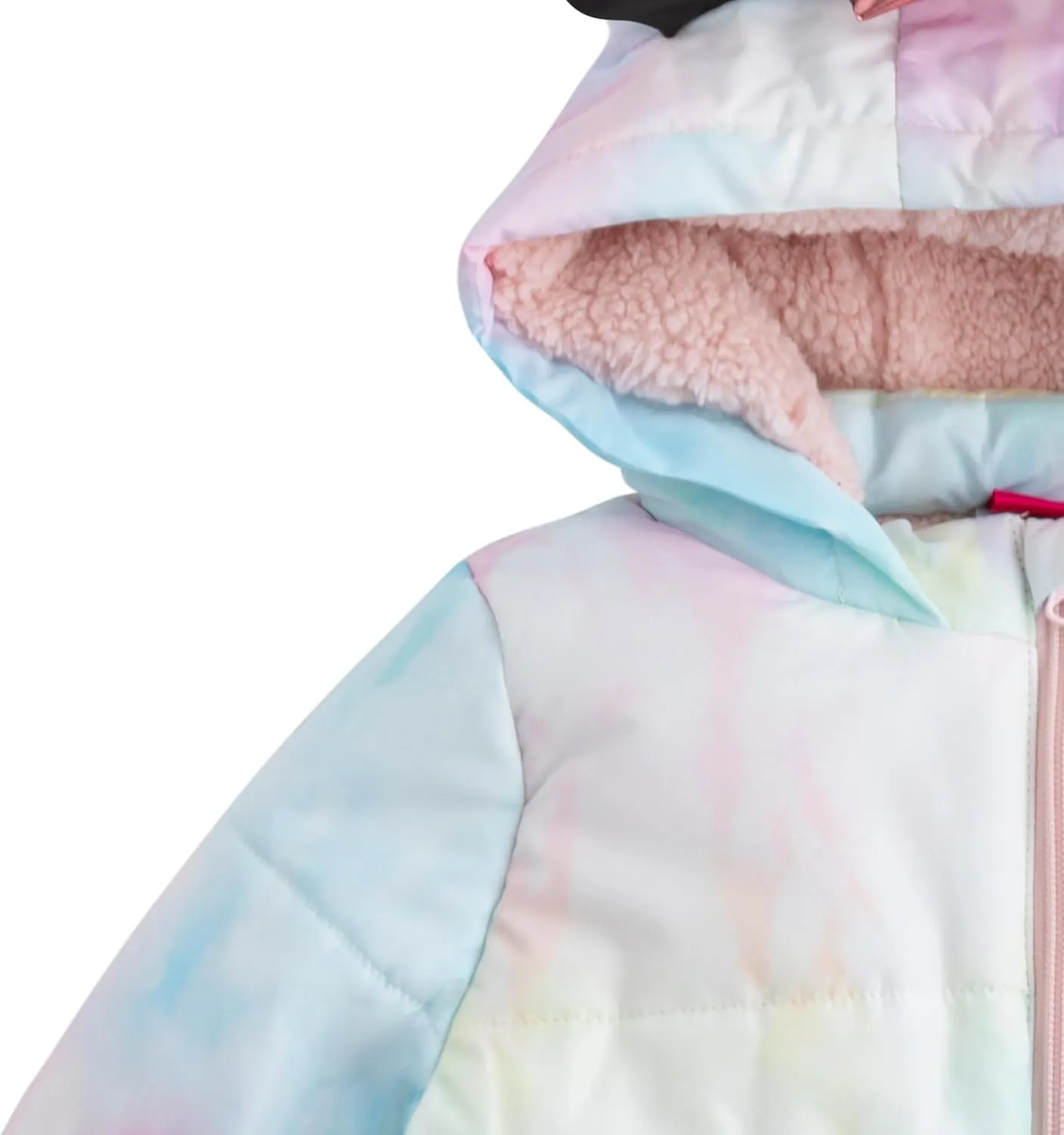 Disney Minnie Mouse Girls Puffer Jacket with Ears and Bow for Toddlers, Little Kids, and Big Kids