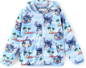 Disney Minnie Mouse Mickey Mouse Stitch Kids Varsity Bomber Jacket Lightweight Button-up Sweatshirt Toddler-Big Kids