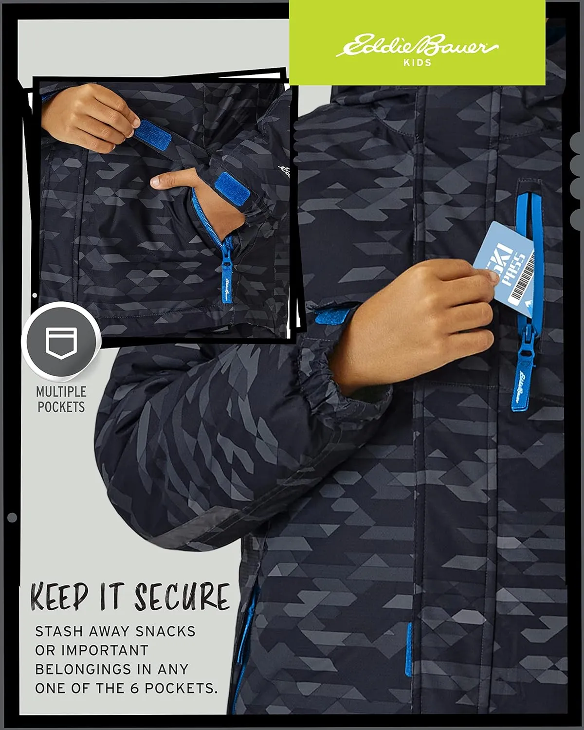 Eddie Bauer Kids' Ski Jacket - Waterproof 3 in 1 Insulated Coat with Removable Shell Jacket for Boys and Girls (3-16)