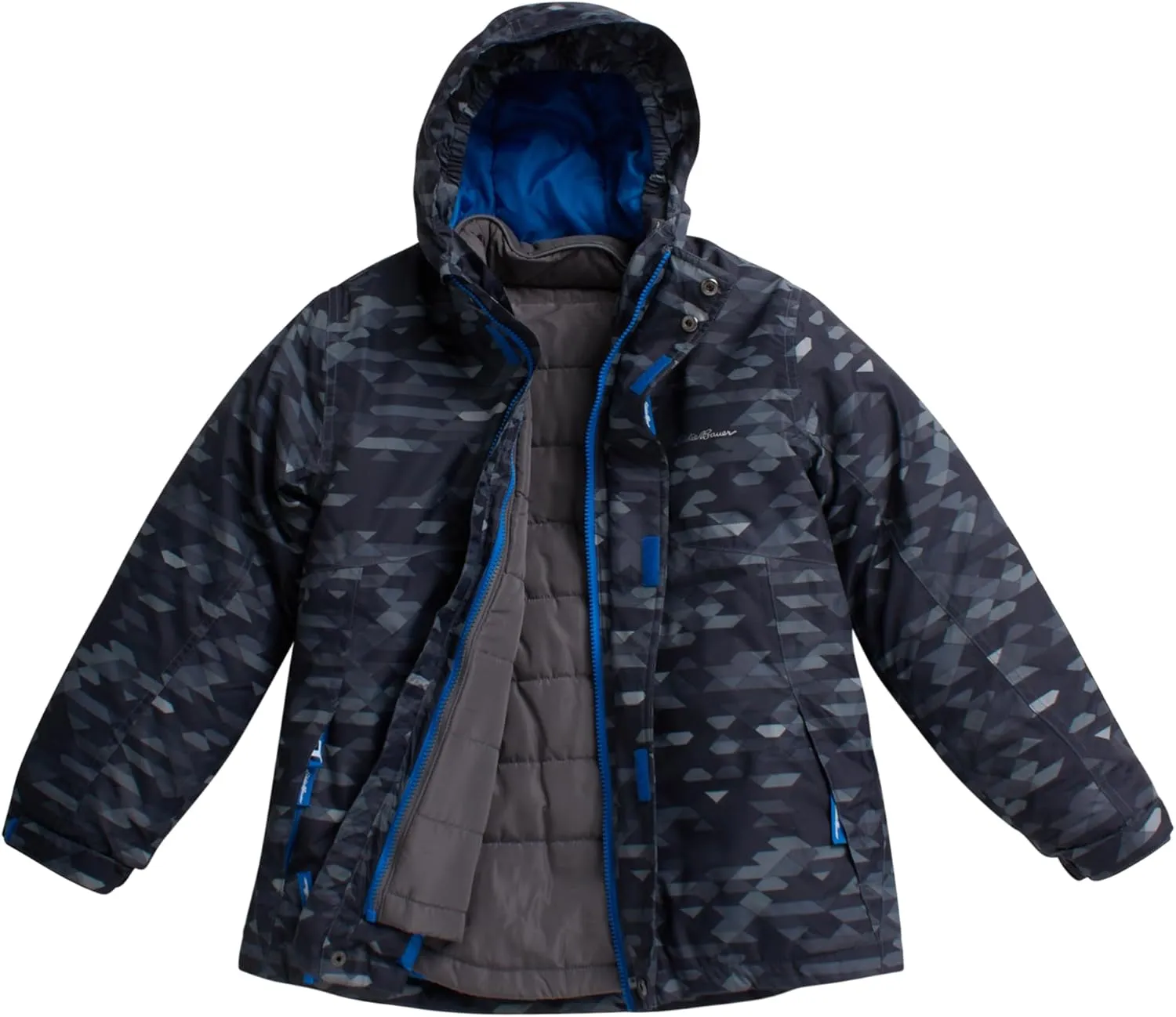 Eddie Bauer Kids' Ski Jacket - Waterproof 3 in 1 Insulated Coat with Removable Shell Jacket for Boys and Girls (3-16)