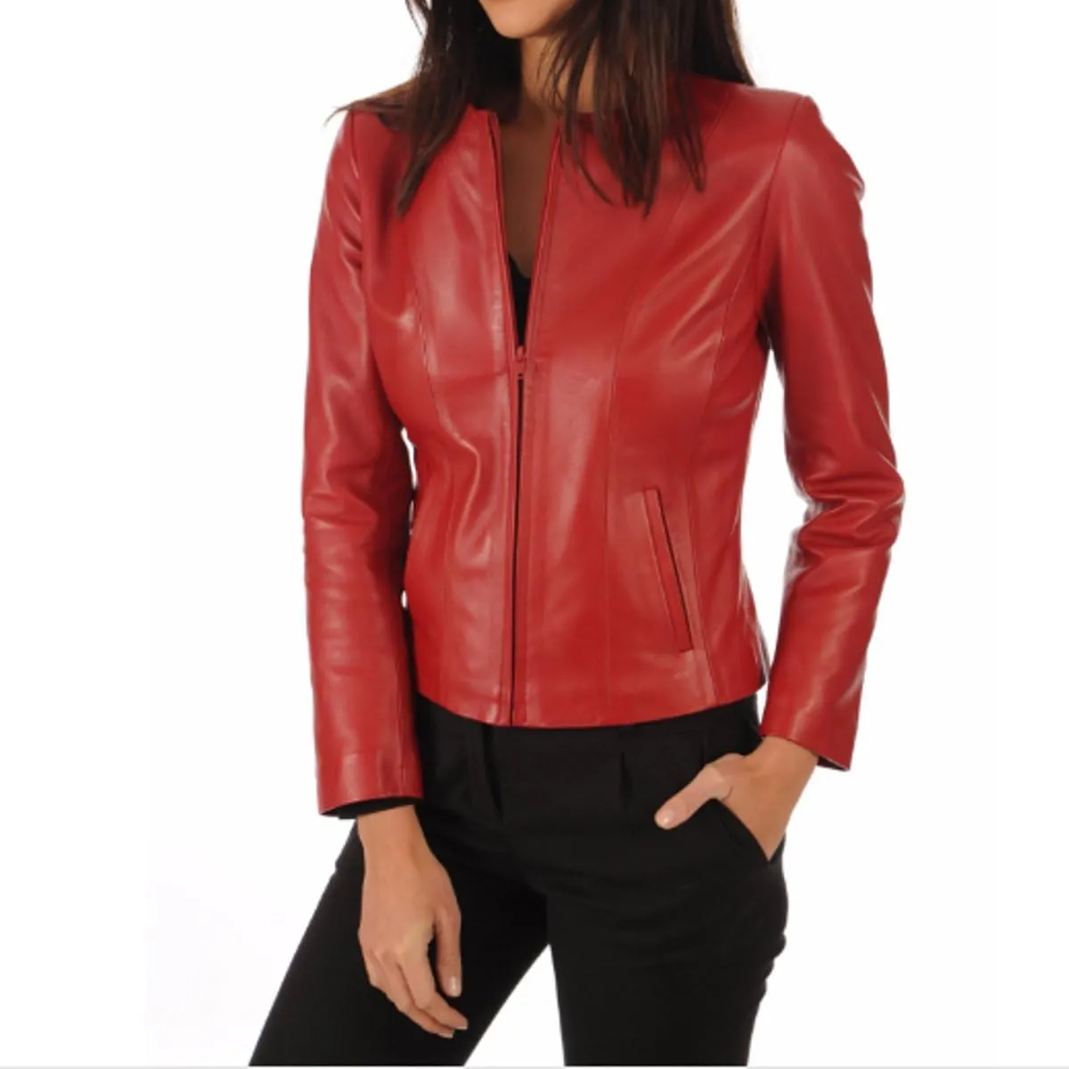 EXCENT OUTERWEAR Womens leather jackets Motorcycle Bomber Biker Real leather jacket women