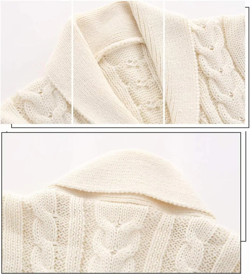 Feidoog Infant Baby Boys Cardigan Crochet Sweater V-NeckToddler Knit Button up Knitted Pattern Pullover Sweatshirt