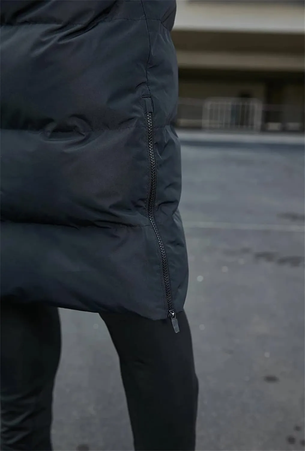Fjnbbiot Men Winter Jacket Long Solid Sports Training Coat Warm Cotton Padded Winter Coat