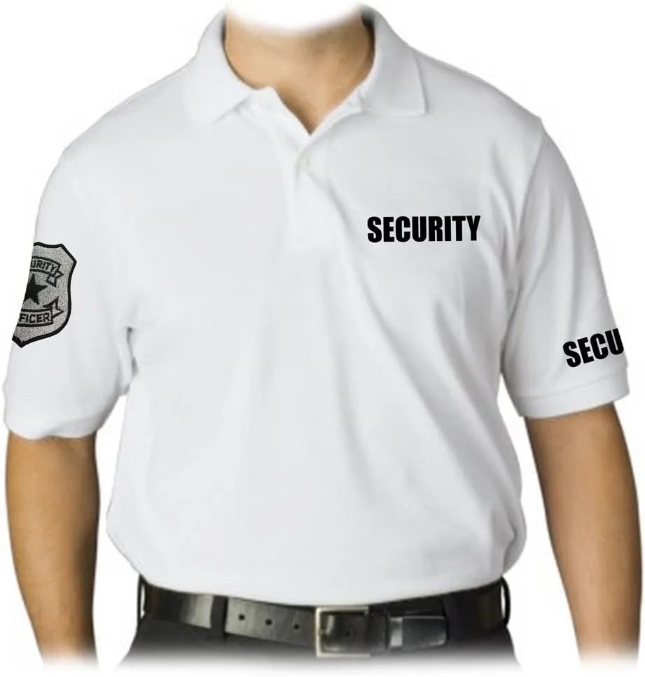 for Men's Security with Embroidery Badge Collar Polo Shirt